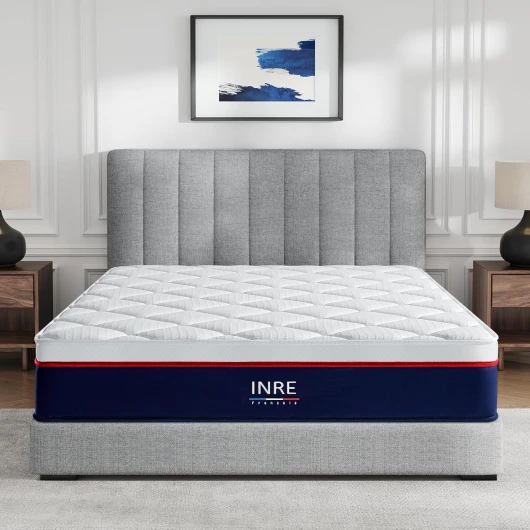 INRE Matelas 160x200 - Épaisseur 30cm - Mousse à Mémoire de Forme - Soutien 7 Zones - Confort Équilibré - Ultra Respirabilité - Hypoallergénique - Réversible à Deux Faces - Certifié Oeko-TEX 160 x 200 cm 30cm