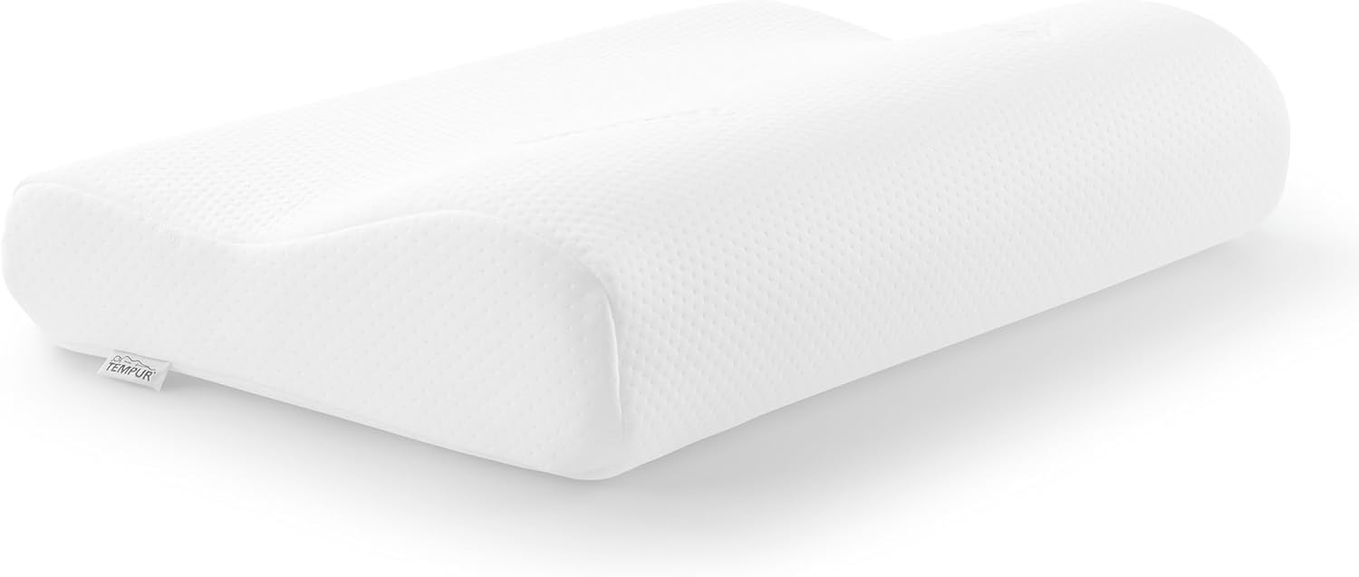 Oreiller ergonomique pour dormir sur le côté et sur le dos, Mousse viscoélastique à mémoire de forme, Blanc, M (50 x 31 x 10/7 cm) Unique - 50 x 31 x 10 cm