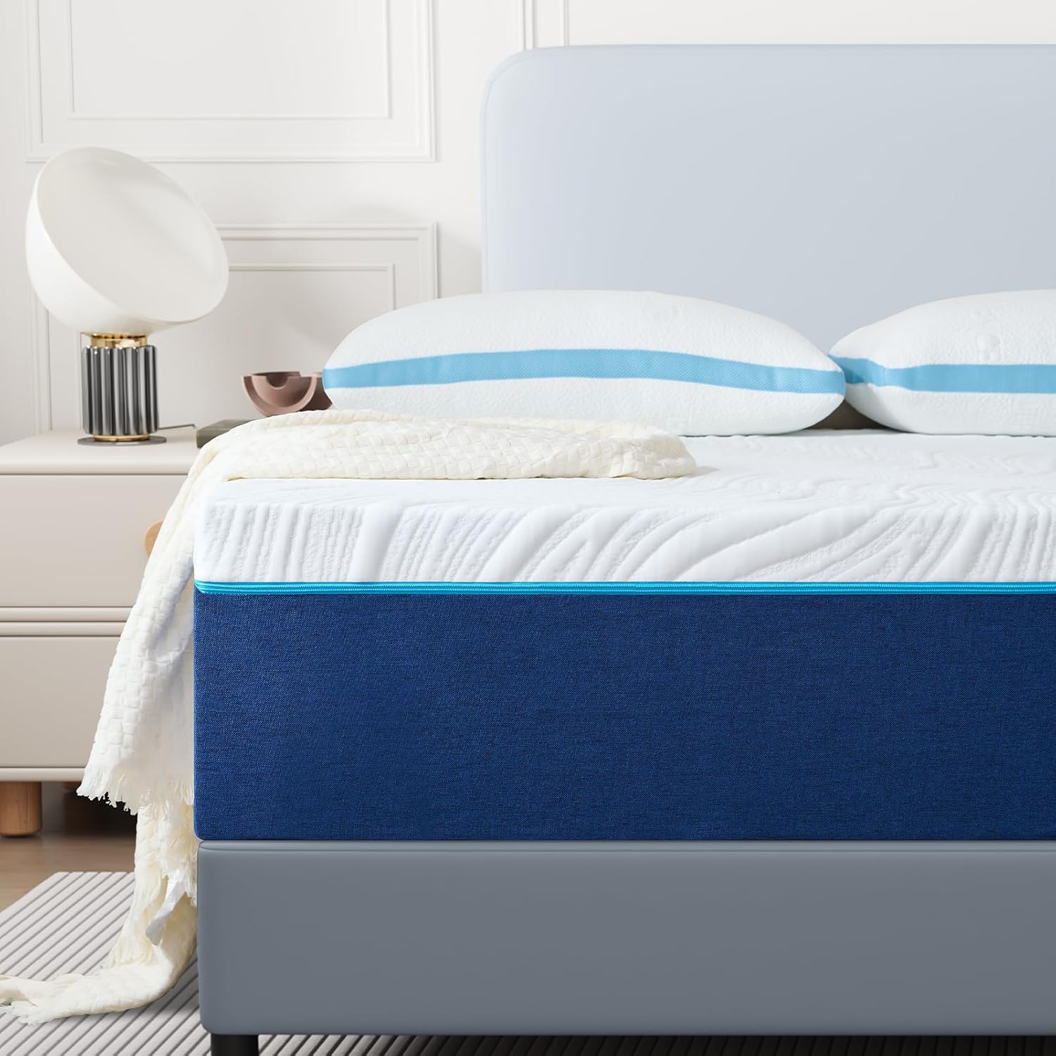 Hiimgo Matelas 140x190 Épaisseur 25cm, Matelas en Mousse à Mémoire de Forme, Fermeté Moyenne,7 Zones de Confort, Soutien Parfait, Réversible à Deux Faces Utilisables 140x190x25 25CM