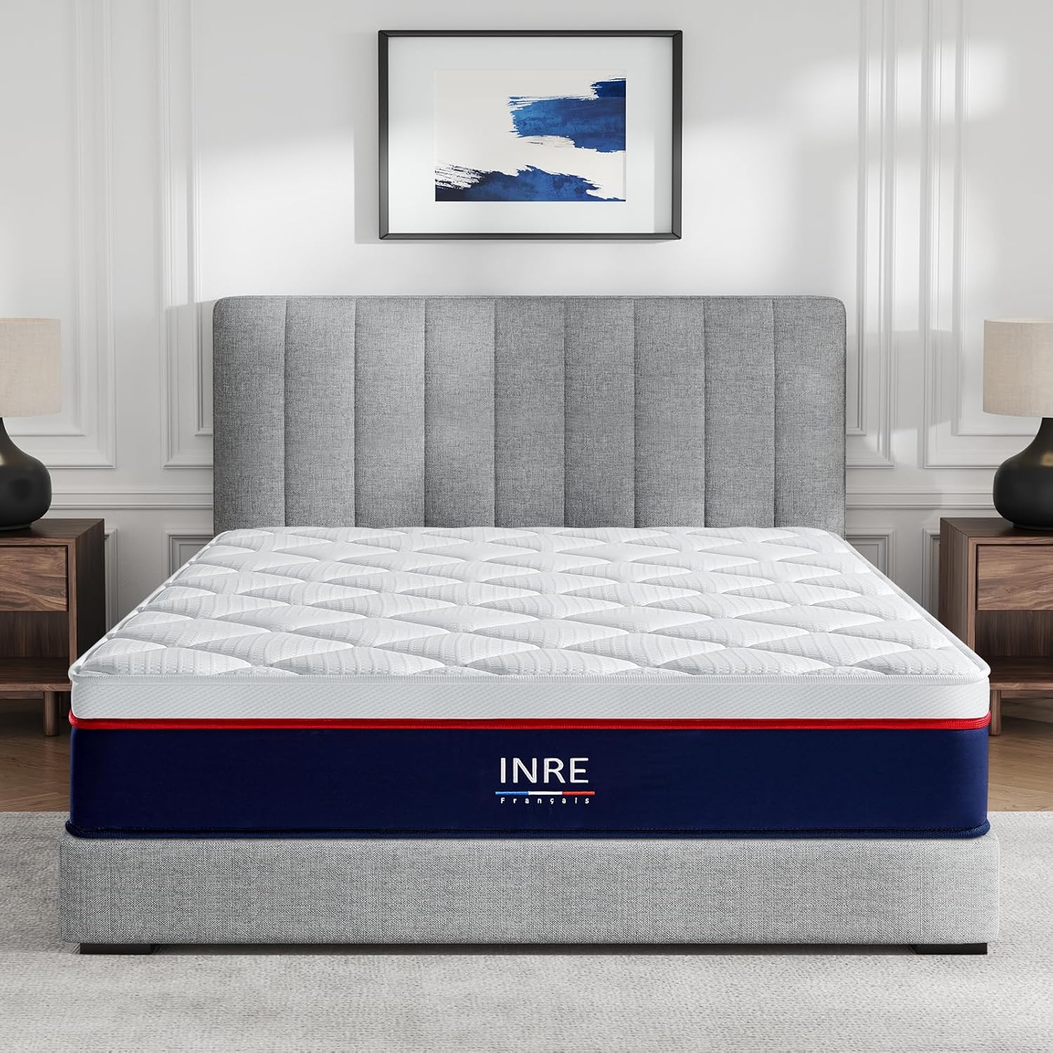 INRE Matelas 140x190 - Épaisseur 30cm - Mousse à Mémoire de Forme - Soutien 7 Zones - Confort Équilibré - Ultra Respirabilité - Hypoallergénique - Réversible à Deux Faces - Certifié Oeko-TEX 140 x 190 cm 30cm