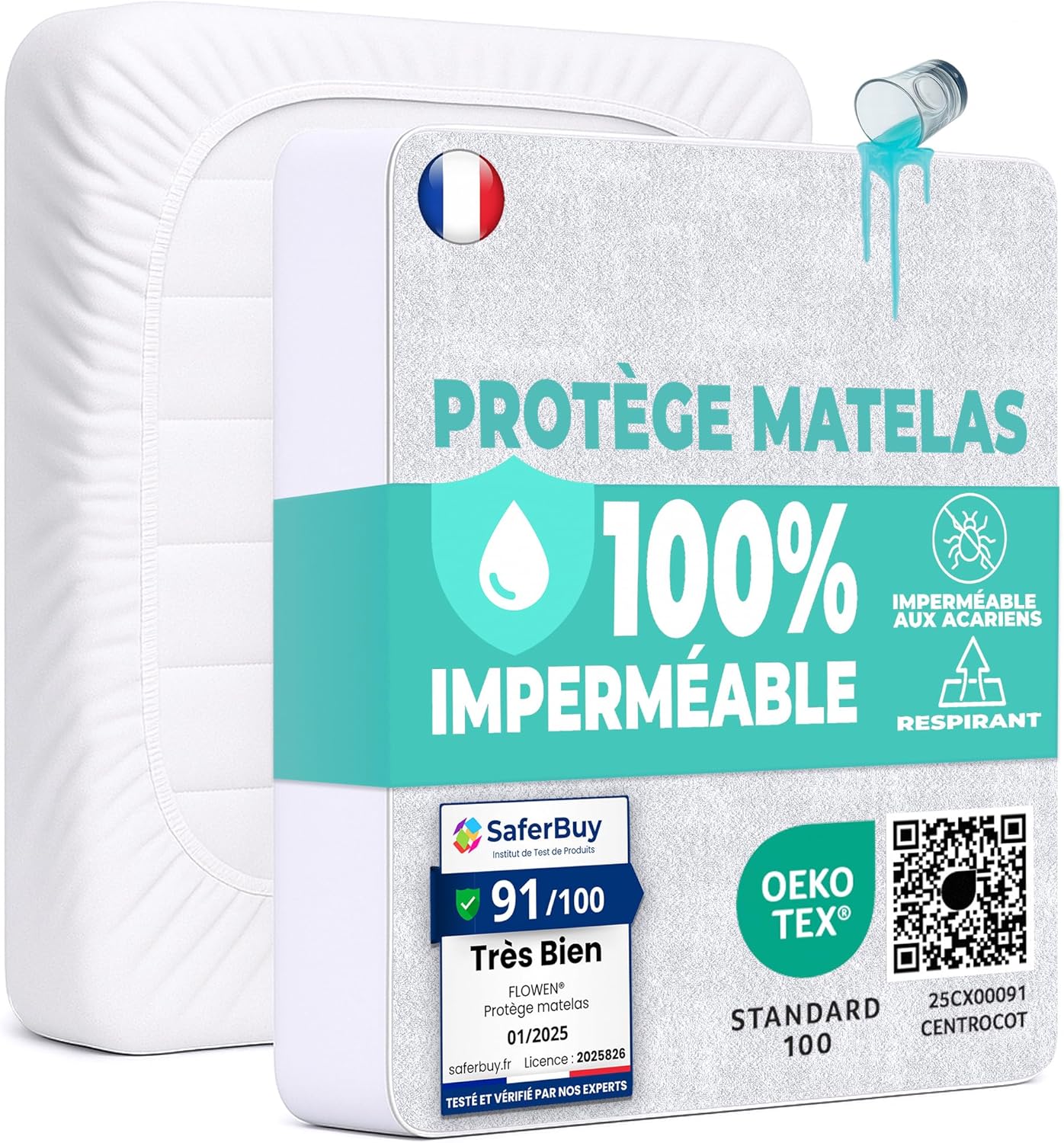 Protège Matelas 140x200 cm Alèse Impermeable Drap Housse en Coton et Microfibre Protection Lit pour Adulte et Bebe Alaise pour Incontinence Anti-Acarien Couvre-Matelas Pipi Lavable en Machine 140x200cm Drap Housse