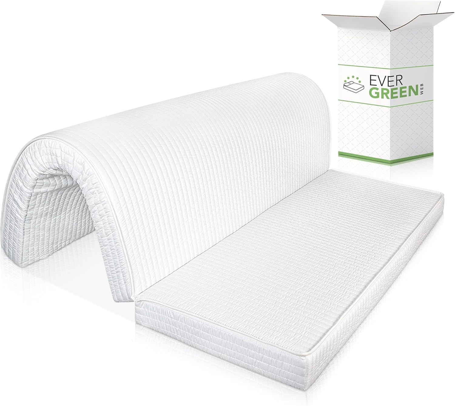 EVERGREENWEB Matelas pour canapé 140x190 cm lit pour Banquette B.Z - 10 cm de Hauteur, revêtement Blanc hypoallergénique, Matelas d'appoint Pliant en Mousse, Bed Sofa Bed Sofa 140 x 190 cm