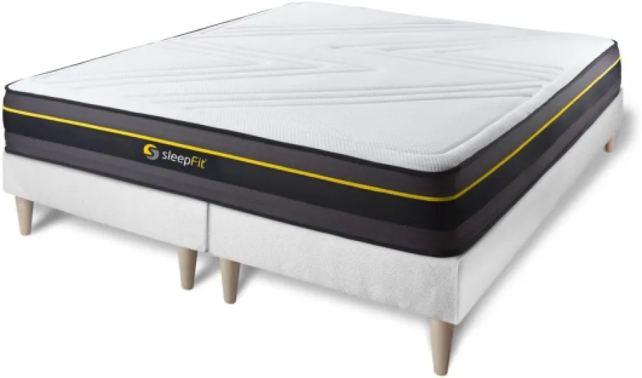 Ensemble Double sommier + Matelas Active à mémoire de Forme 160x200 - Epaisseur : 24 cm - Confort : Ferme 160 x 200 cm