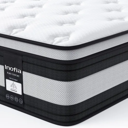 Matelas NidFrais 160x200 cm, épaisseur 28 cm H3/H4, 7 Zones ergonomiques, certifié Oeko-Tex, Matelas à Ressorts ensachés en Coton Biologique, essai de 100 Nuits - 160×200cm