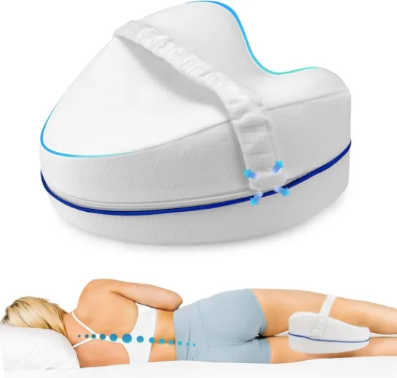 Coussin de genou pour les personnes dormant sur le côté I Coussin orthopédique pour les jambes pour un sommeil sans douleur I Coussin de positionnement ergonomique en mousse visco-élastique I