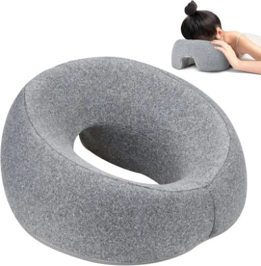 Oreiller de massage pour le visage, appuie-tête de massage, coussin en forme de O, en mousse à mémoire de forme, pour salon de beauté, salon, spa, bureau