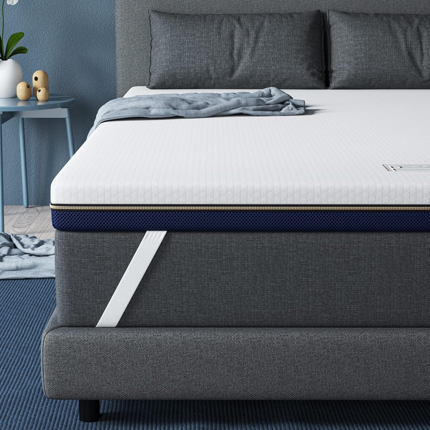 Surmatelas 140x190CM, Épaisseur 10CM, Mémoire de Forme Gel Infusé, Ergonomique, Ventilé Haute Densité, Housse Hypoallergénique Lavable 140x190 CM 10 CM
