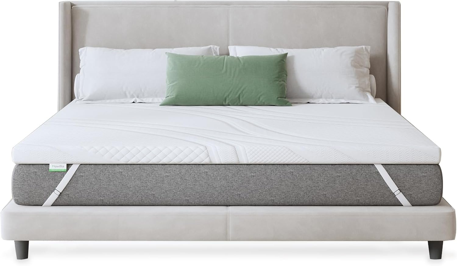 Surmatelas 140x190, 5CM, Surmatelas en Mousse à Mémoire de Forme Gel, Mousse Confort, Doux pour la Peau et Doux, avec Design Antidérapant et Certification de Sécurité, Lavable 5cm 140x190cm