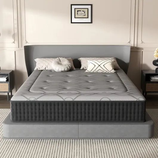 Matelas 140x190 cm, Hauteur 30 cm, Matelas Silencieux d'épaisseur Moyenne, Mousse à Mémoire de Forme Hybride, Ressorts Ensachés Individuels, Absorbant et Respirant Height: 30 Cm 140 x 190 cm