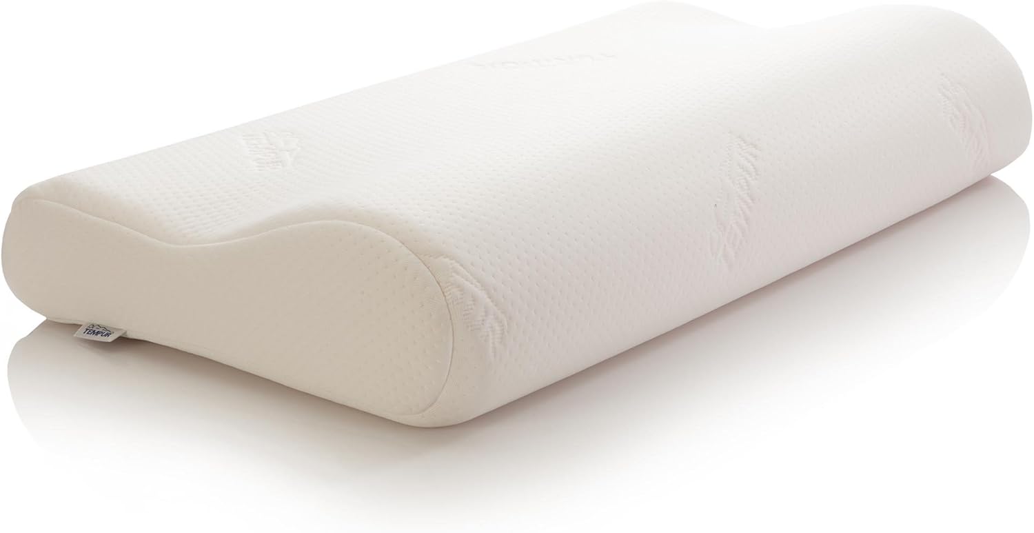 Original Pillow Oreiller Ergonomique en Mousse à mémoire de Forme pour Les Personnes Dormant sur Le côté et Le Dos avec Housse Lavable, Taille M (61 x 31 x 10/7 cm) M - 61 x 31 x 10/7 cm Crème