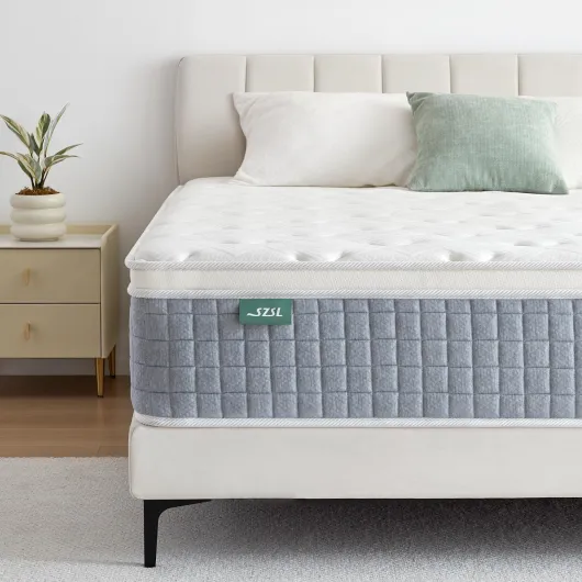 Hybride Matelas 120x200, 26cm Épaisseur Matelas de H3 H4 Ferme, 7 Zone de Confort Matelas Ressorts Ensachés, Mousse à Mémoire Forme, Soutien Parfait, Certifié Oeko-Tex 120x200x26CM
