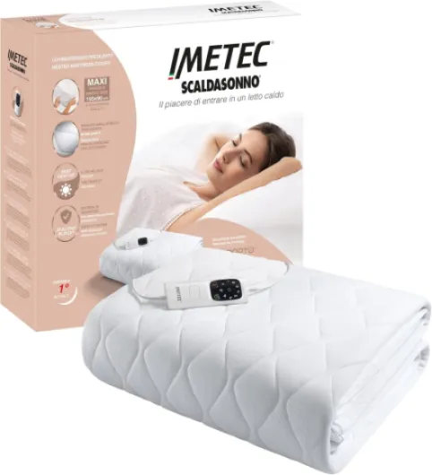Surmatelas Chauffant 1 Place Adapto Maxi 195x90 cm - 6 Températures, Tissu Matelassé Hypoallergénique, Chauffage Rapide, Température Constante, Personnalisée - Chauffe-Lit Electrique Simple