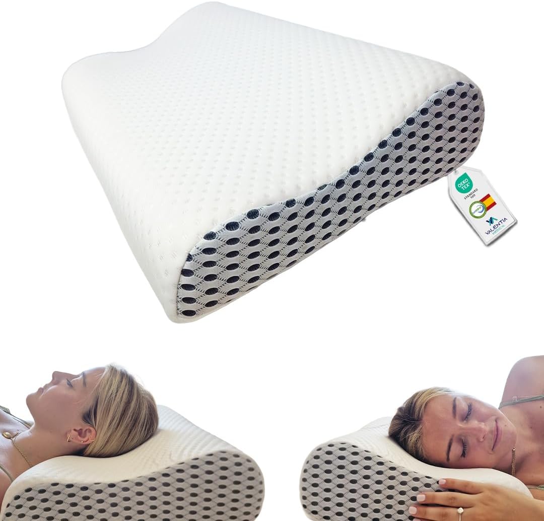 Oreiller Ergonomique Cervical - Oreiller Memoire Forme - Coussin Cervicales - Oreiller Cervical -Oreiller Orthopédique + Ergonomique + Housse Exterieur Lavable – Oeko-Tex 60x35