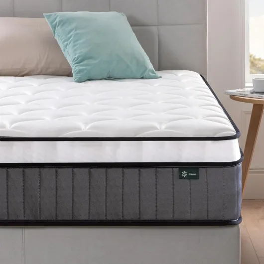 Matelas 140 x 190 cm - Épaisseur 25cm - Matelas à Ressorts ensachés et Mousse à mémoire de Forme - Matelas Hybride, Blanc 140 x 190 cm Epaisseur 25cm Matelas hybride confort