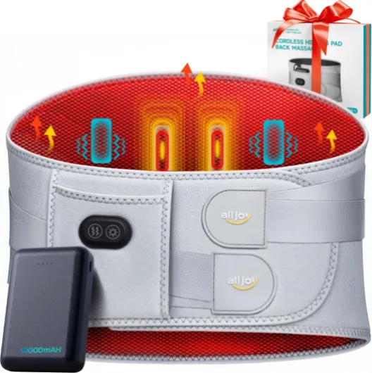 170cm Ceinture Lombaire Chauffante, 10000mAh Batterie Coussin Chauffant Electrique pour La Taille Sans Fil Lombaire 3 Niveaux de Température&3 Modes de Massage Blocs chauffants Cadeaux de Noël 170 cm