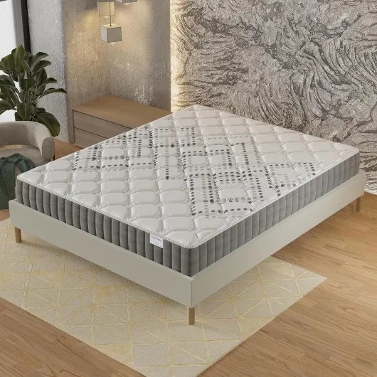 Matelas Eliha 180x200cm- Technologie Hybrid: Ressorts ensachés + Mousse HDensité-Épaisseur 20cm- Soutien Tonique & indépendance de Couchage- Label SANITIZED(Anti bactérien/acarien) 180 x 200 cm