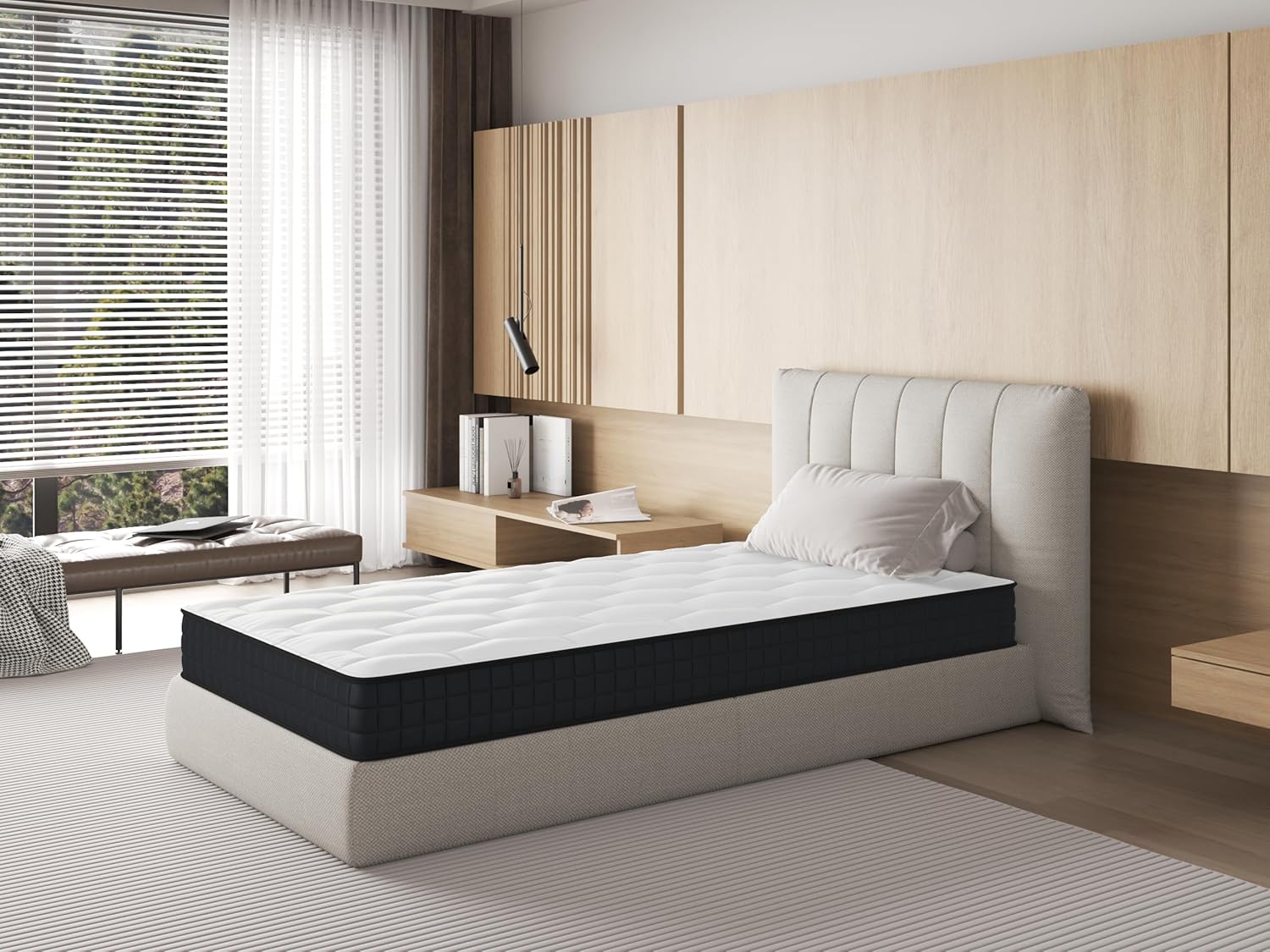 Matelas 90x190CM,Epaisseur 14CM,Matelas Mousse 1 Personne,Moelleux et Respirant Materasso Singolo 90x190x14CM
