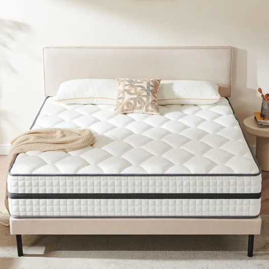 Matelas 140 x 200 cm, à ressorts ensachés (hauteur 25 cm), matelas orthopédique 7 zones avec mousse confortable, tissu à surface douce, matelas pour adultes, dureté moyenne (H3) 140 x 200 cm 25 Centimètres