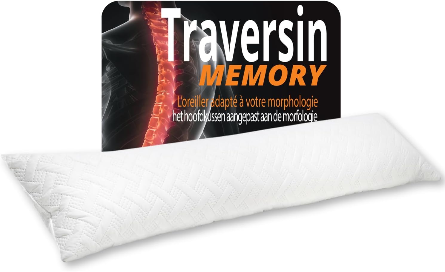 Traversin 160 cm à Mémoire de Forme Premium Extra Ferme pour Dormir sur le côté (Apnée du Sommeil, Prothèse, Grossesse, Douleurs Lombaires) Pelochon Très Ferme Dur Lit Adulte XXL/Double/Simple/Canapé