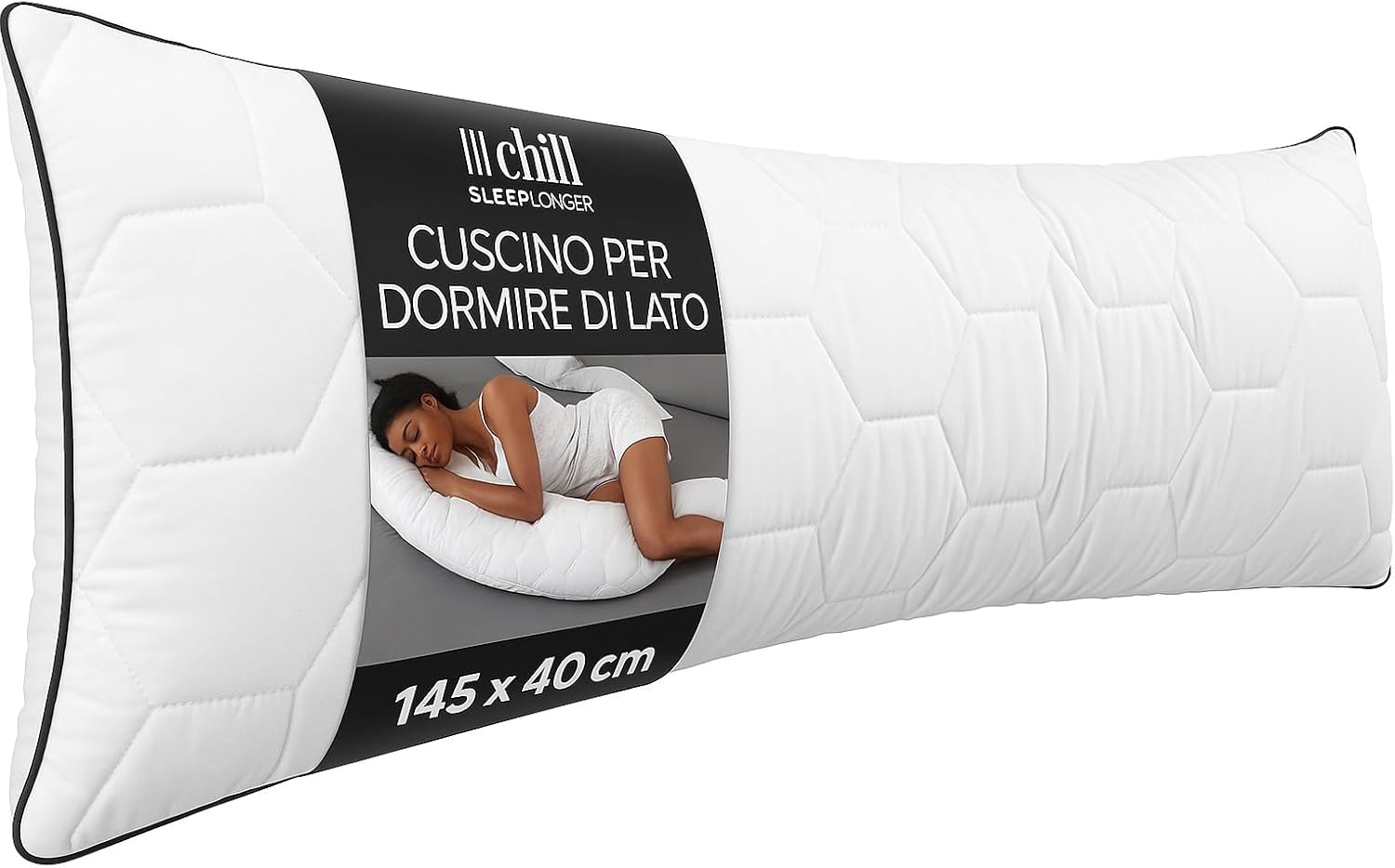 Coussin de positionnement latéral, 40 x 145 cm, pour Les Personnes Dormant sur Le côté, Lavable, Respirant, 100% végétalien, Long, pour Les Personnes Dormant sur Le côté, avec