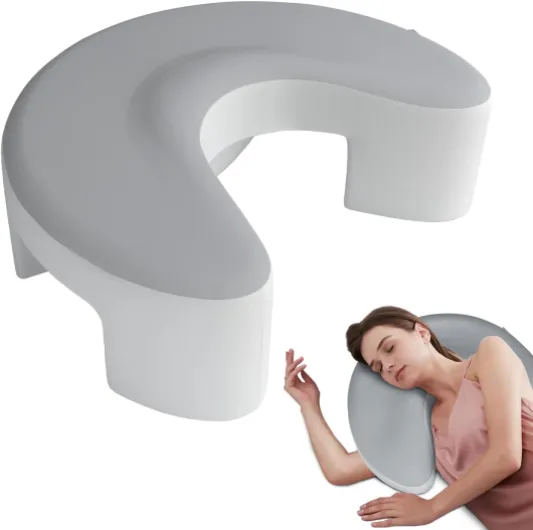 Oreiller pour Dormir sur Le Côté avec Trou Bras, Oreiller Ergonomique en Mousse à Mémoire de Forme, Coussin Cervical pour Soulager Douleurs de Cou et Épaules, Inclus 2 Taies d'oreiller