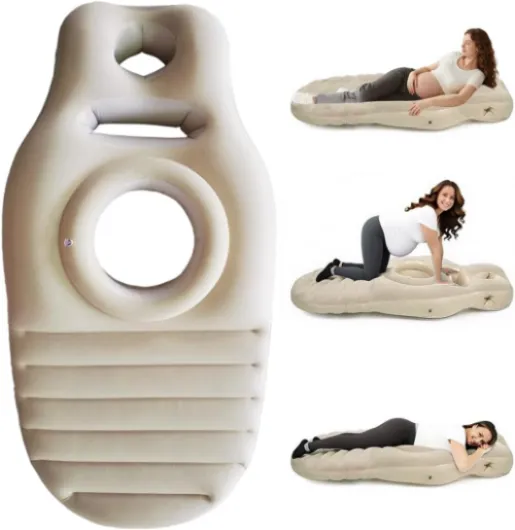 Cousin de Grossesse pour Dormir, Matelas Gonflable pour Femme Enceinte avec Trou, Pregnancy Pillow en PVC Floqué épaississant pour S'allonger Kaki