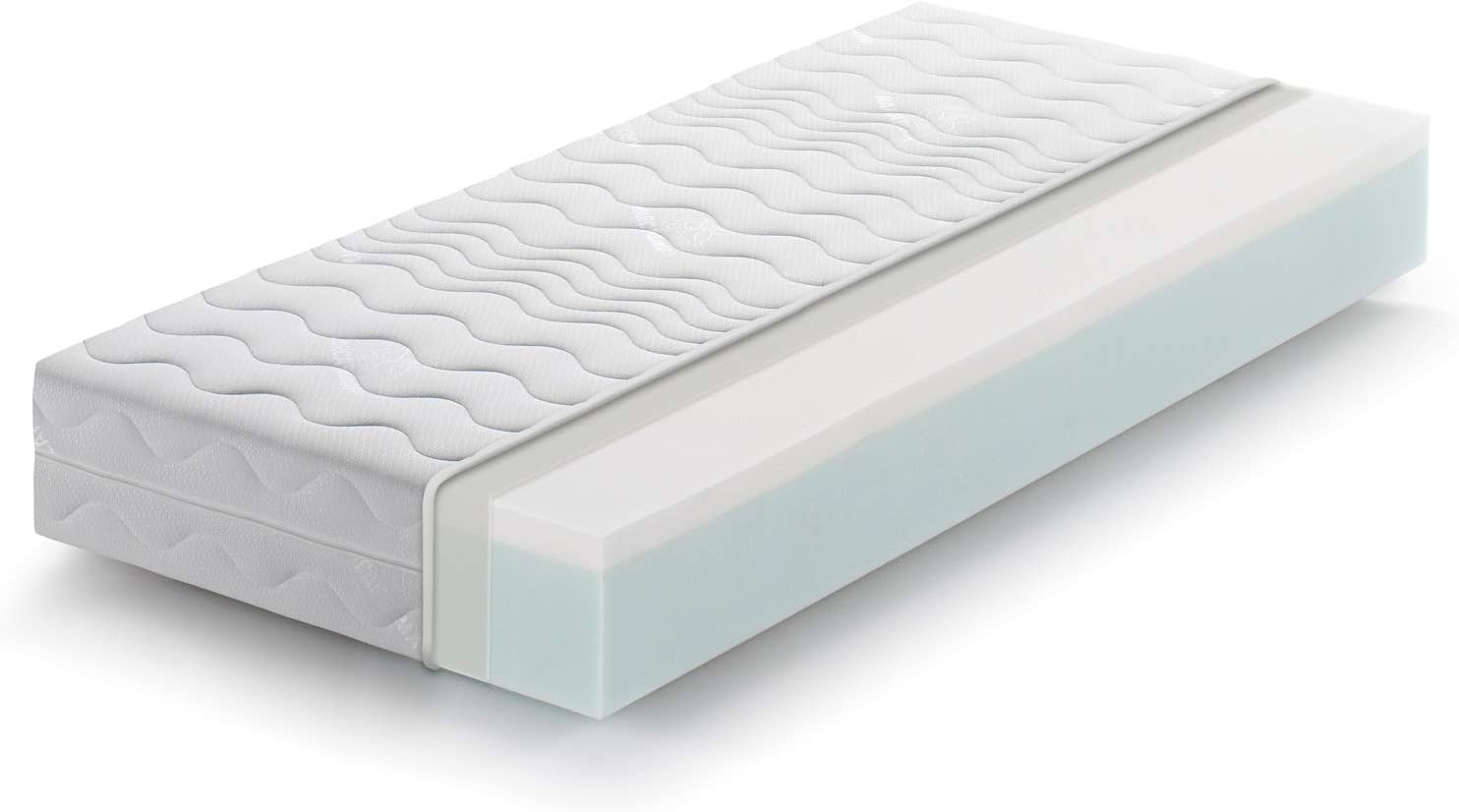 Matelas Mémoire de Forme 70x180 Épais 15 cm Sunrise H2 Mousse Mémoire de Forme H2 Mi-Ferme Relax Orthopédique Housse Amovible Antiacarien Anallergique Hypoallergénique 100% Made in Italy 70X180 Matelas épais 15 cm