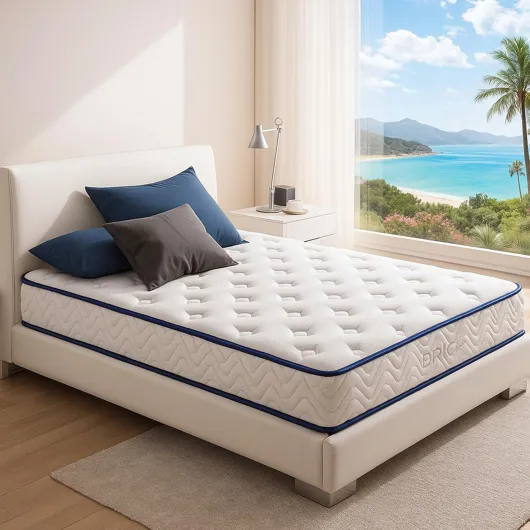 Matelas Blue Nano Gel - Mémoire de Forme et Gel Rafraîchissant - Soutien Mi-Ferme - Epaisseur 23 cm (200 x 200 cm)