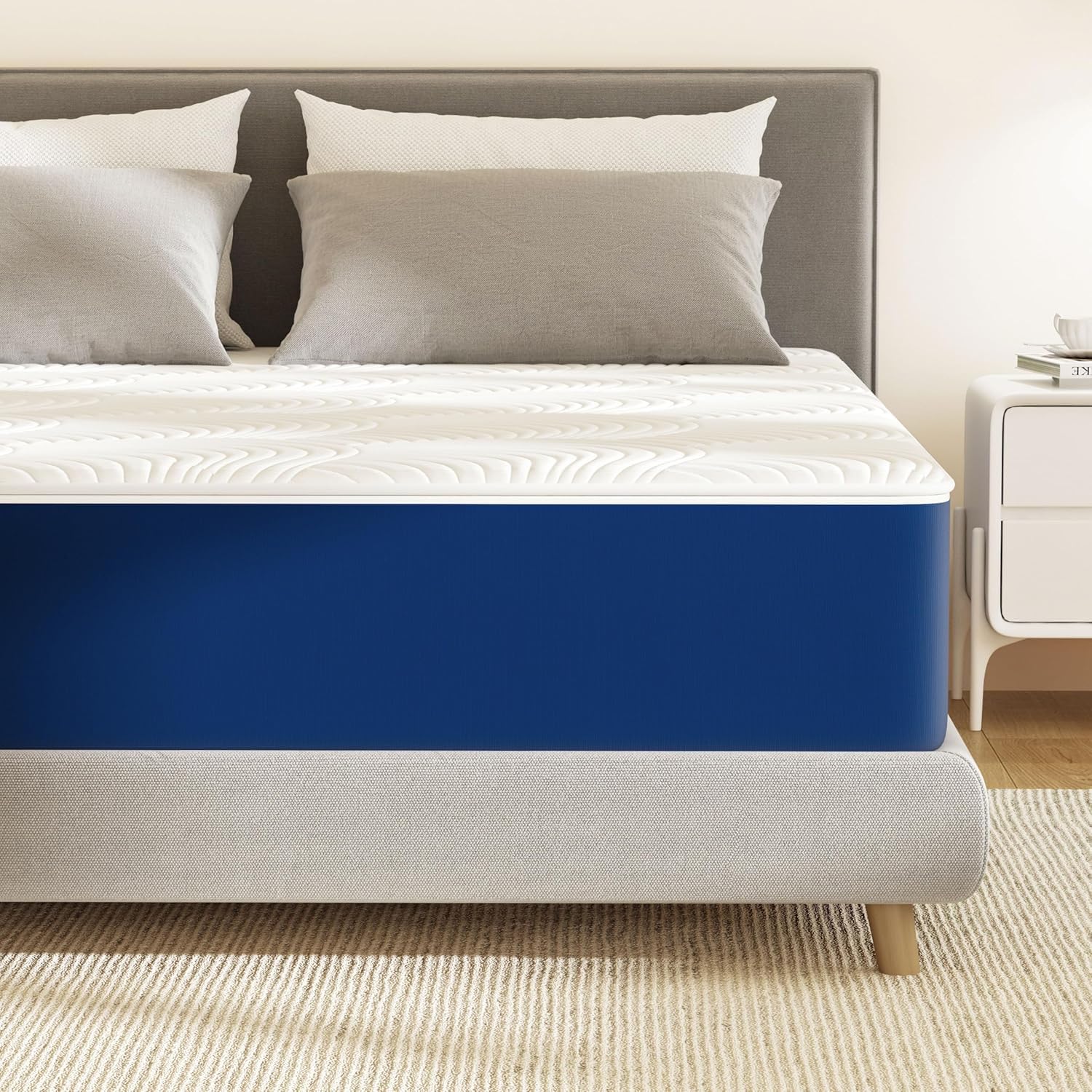 PurrJoys Matelas 90x200x25 cm, Mousse à mémoire de Forme avec Gel rafraîchissant, fermeté Moyenne H3, Housse Amovible et Lavable, certifié CertiPUR-US® et Oeko-TEX®, Matelas en boîte 25cm-H4 90 x 200 cm