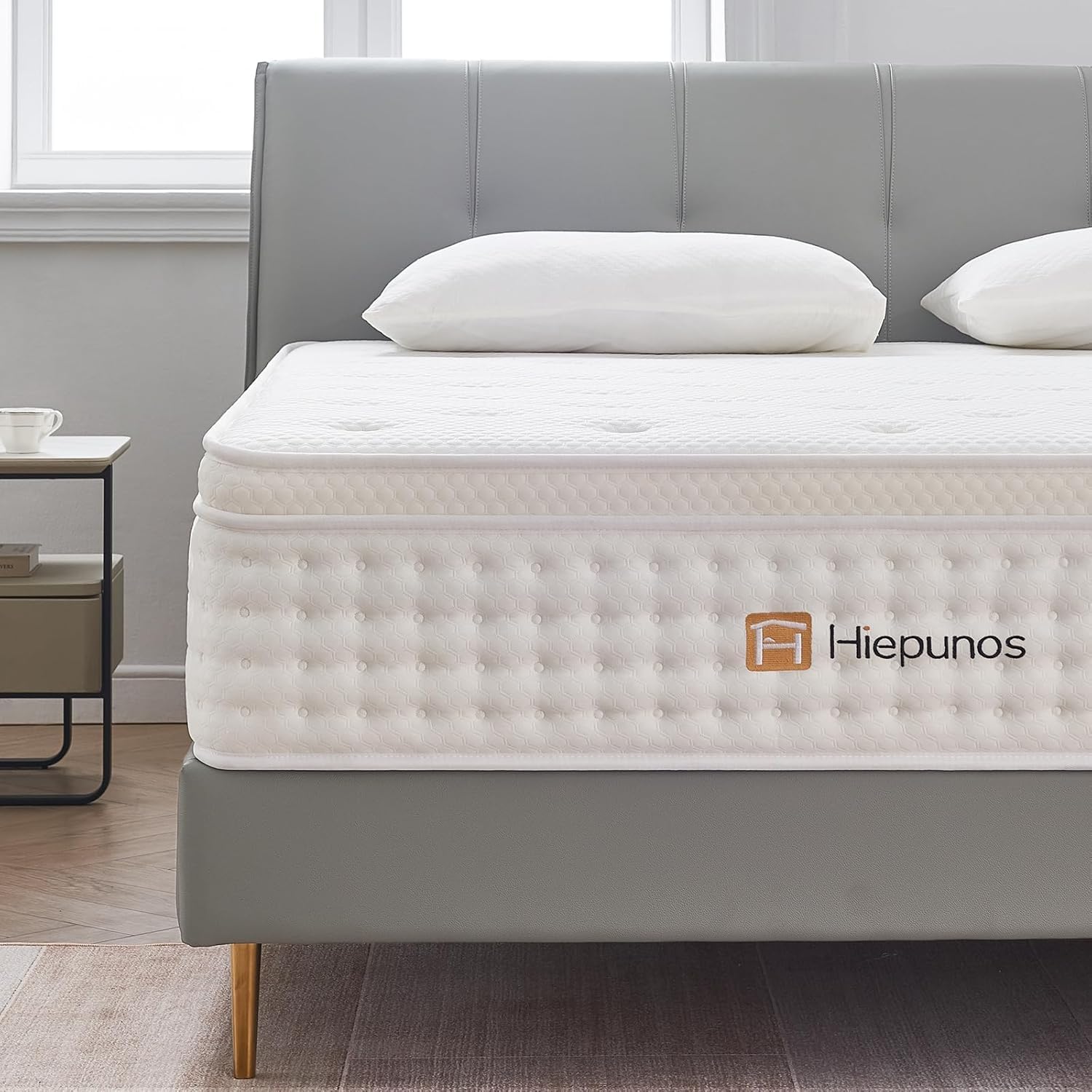 Matelas 120x190 cm, Épaisseur 26cm, Matelas à Ressorts Ensachés et à Mémoire de Forme, Hybride Matelas, 7 Zones de Confort, H3 Moyenne Ferme, Soutien Parfait, Respirant,(Blanc) 120x190x26