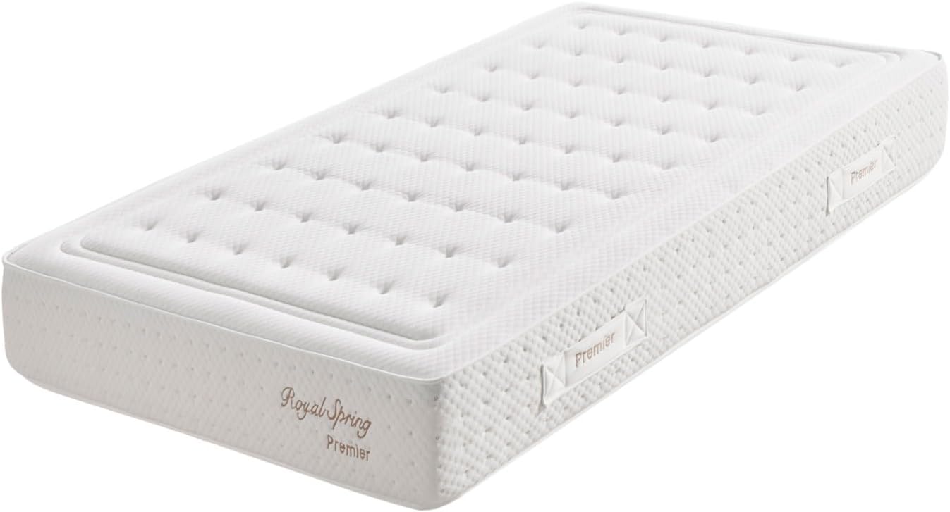 Matelas Royal Spring Premier en Latex HR 30, 90x200 cm - Anatomique et Ergonomique - Inclinaison multizone - Haut Niveau de Confort - Hauteur +/- 30 CM 90 x 200 cm