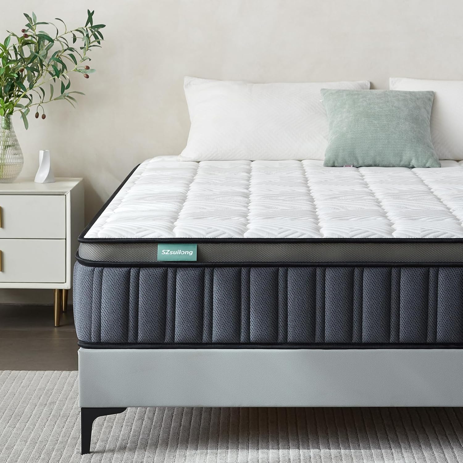 Matelas 140x190, 26cm Épaisseur Ressort Ensachés Matelas avec Mousse à Mémoire de Forme, H3 H4 Dureté Moyenne Parfait Soutien pour d'Adulte et d', Oeko-tex 140x190x-26-