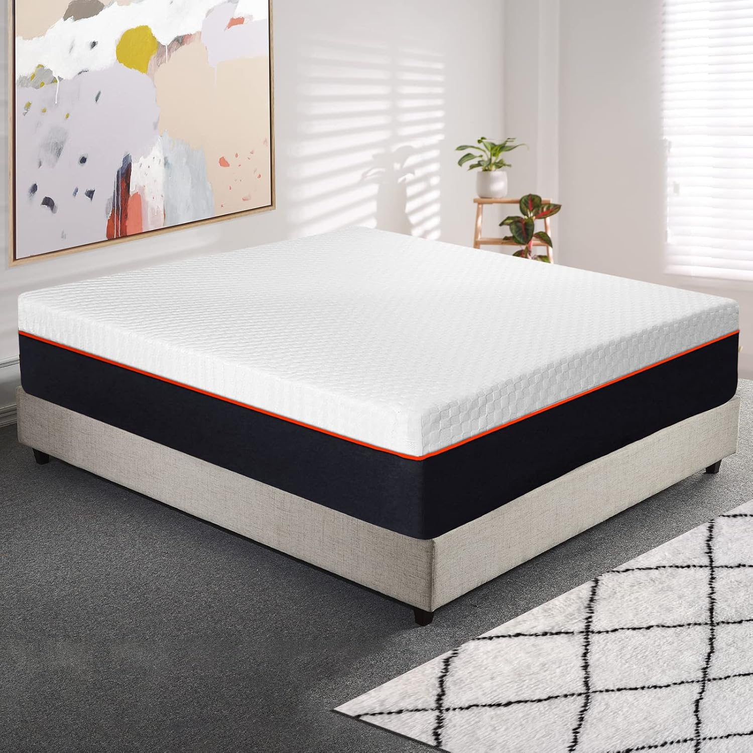 Matelas Unique - Mémoire de Forme - Déhoussable - 32 cm d'épaisseur - Soutien mi-Ferme - Accueil Moelleux - 140x200 cm 140 x 200 cm