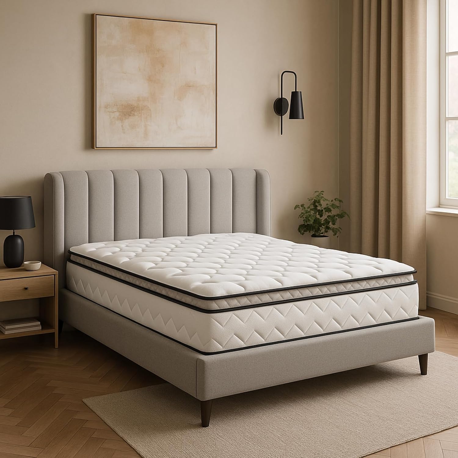 Matelas César - Surmatelas Intégré avec Zones de Confort - Mémoire de Forme et Mousse Haute Résilience - Accueil Moelleux et Soutien Ferme - Épaisseur 20 cm (140x190 cm) 140 x 190 cm