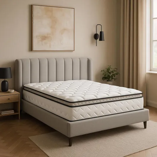 Matelas César - Surmatelas Intégré avec Zones de Confort - Mémoire de Forme et Mousse Haute Résilience - Accueil Moelleux et Soutien Ferme - Épaisseur 20 cm (140x190 cm) 140 x 190 cm