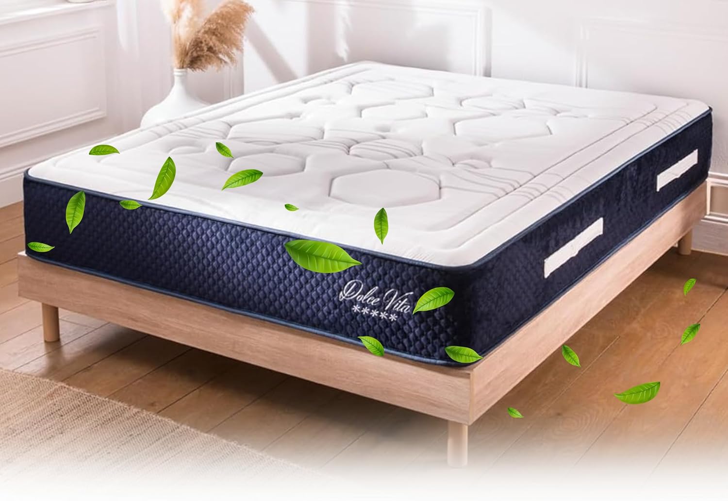 Matelas Dolce Vita 160x200 cm, Ép 28 cm, Lit 2 Places, 859 Ressorts Ensachés et Mémoire de Forme Haute Densité 60 kg/m³, Soutien Ferme, Ergonomique et Orthopédique, Chambre Adulte 160 x 200 cm Blanc