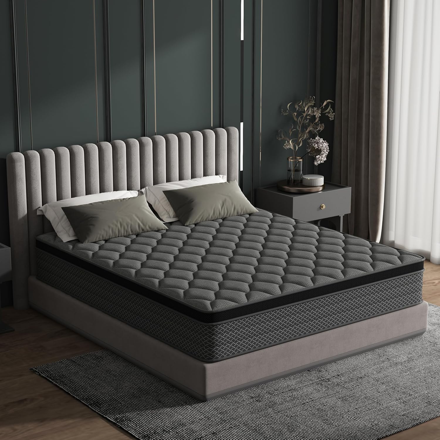 Matelas 120x200 - Épais 20 cm, Matelas Hybride en Mousse à mémoire de Forme à Ressorts ensachés, Convient aux Enfants et aux Adultes, certifié Öko-Tex, Ergonomique 7 Zones 120 x 200 cm environ 20 cm