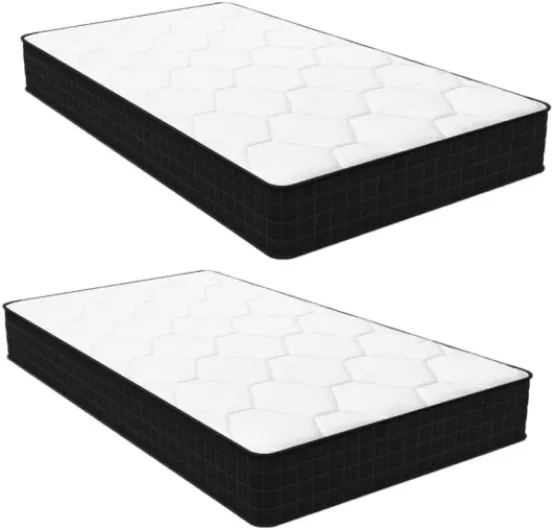 Lot de 2 Matelas 80x200 - Épaisseur 15cm - Matelas en Mousse - Matelas Ergonomique (Lot de 2 Matelas 80x200x15cm)