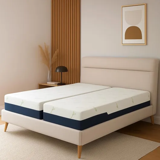 Matelas Original - Mémoire de Forme - Zones ergonomiques - Housse Bambou déhoussable et Respirante (2x70x200 cm (équivalent 140x200 cm)) 140x200 cm (2x 70x200 cm)