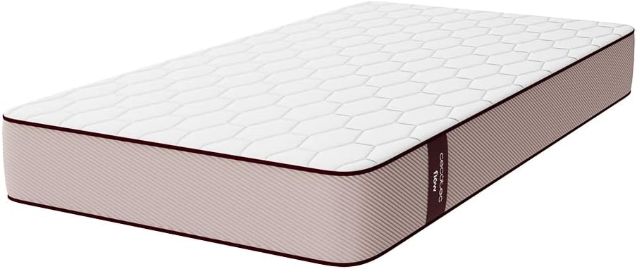 Matelas viscoélastique Flow PureVital 1900 90x200 - Matelas Multicouche d'une Hauteur de 21 cm, Haute fermeté, Noyau en FoamVital, Tissu SoftTex, Dual System Grenat 90 x 200 cm