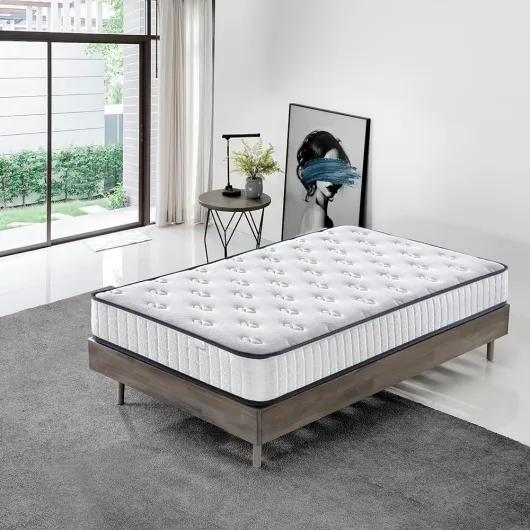 Matelas 90x190 - Mousse 22 cm et Mousse A Mémoire - Parfait Soutien Haute Resilience Ultra Respirante - réversible à Deux Faces entièrement utilisables 90 x 190 cm Blanc
