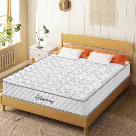 Matelas 140x190 cm - Épaisseur 28 cm - Parfait Soutien - Matelas 2 Personne à Memoire de Forme en Mousse + Bleu Latex et Ressorts - Respirant, Hypoallergénique, H3 Mi-ferme - 7 Zones Ergonomique