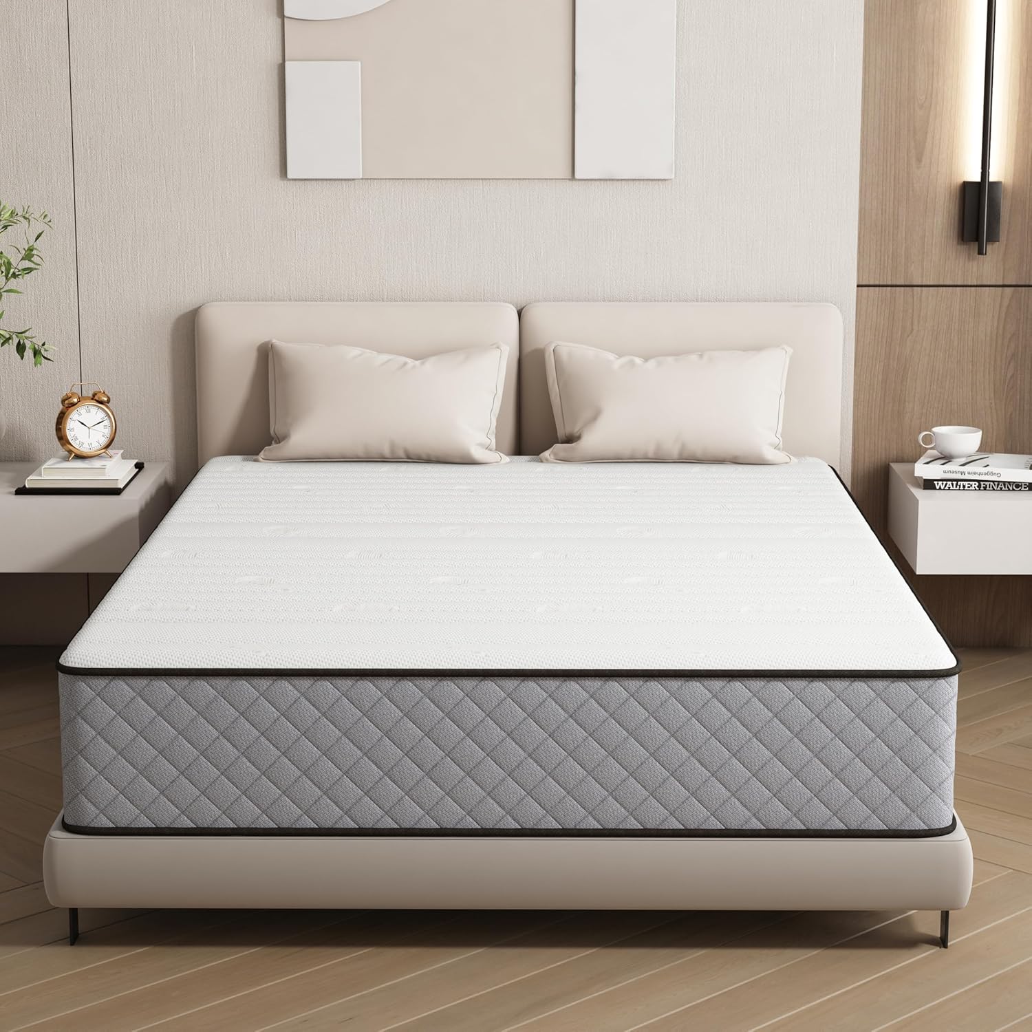 Matelas 140x190 Hauteur 20cm, Matelas Hybride à Ressorts Ensachés Indépendant en Mousse à Mémoire de Forme, Tissu Doux pour La Peau&Soutien Confortable, Matelas 2 Personnes Moyenne Ferme 140 x 190 cm 21 cm - Hybride