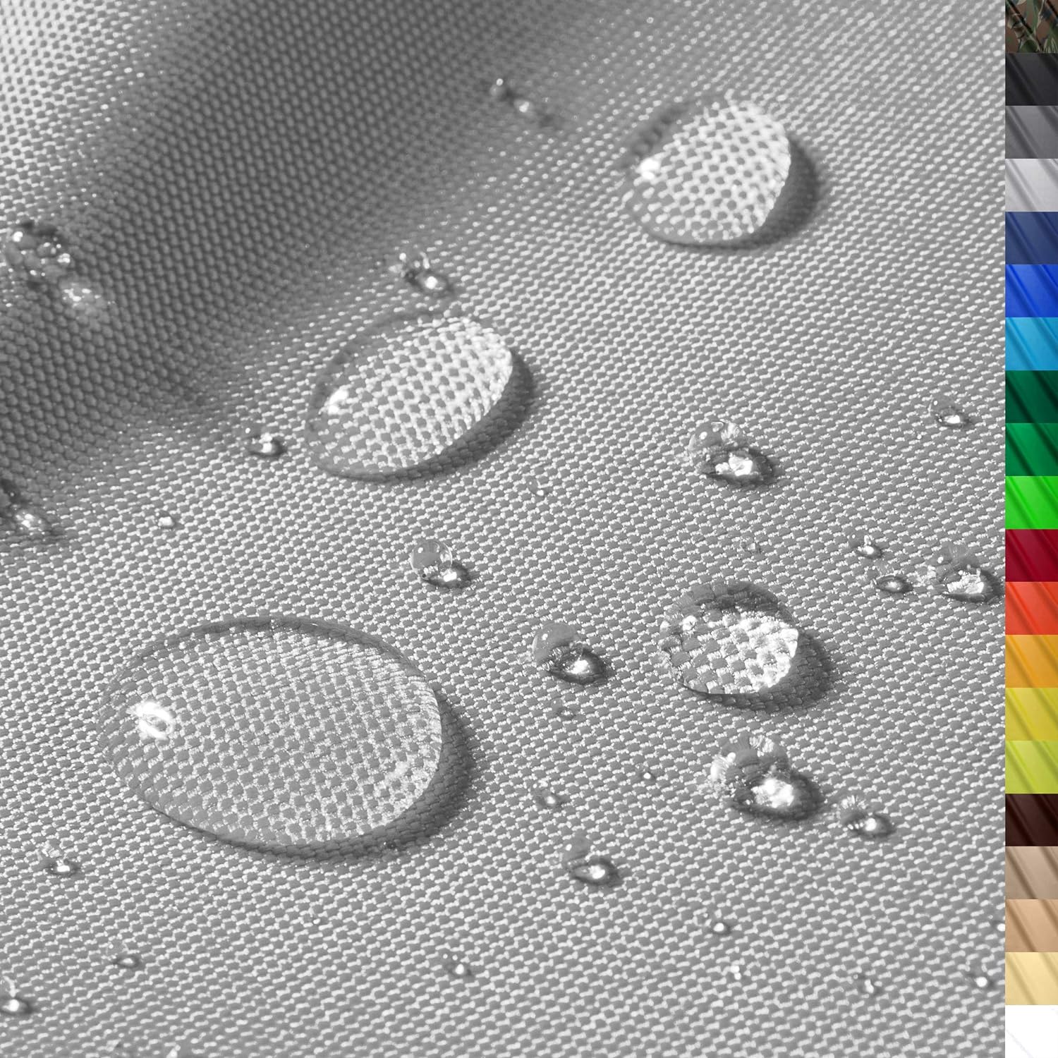 1buy3 "Monaco Tissu Polyester imperméable - 200cm x 160cm - 12.000 mm Colonne d'eau - Couleur 17 - Gris - Tissu Polyester 160cm Largeur au mètre imperméable EXTÉRIEUR 2 mètre X 1,6 mètre 17 - Gris