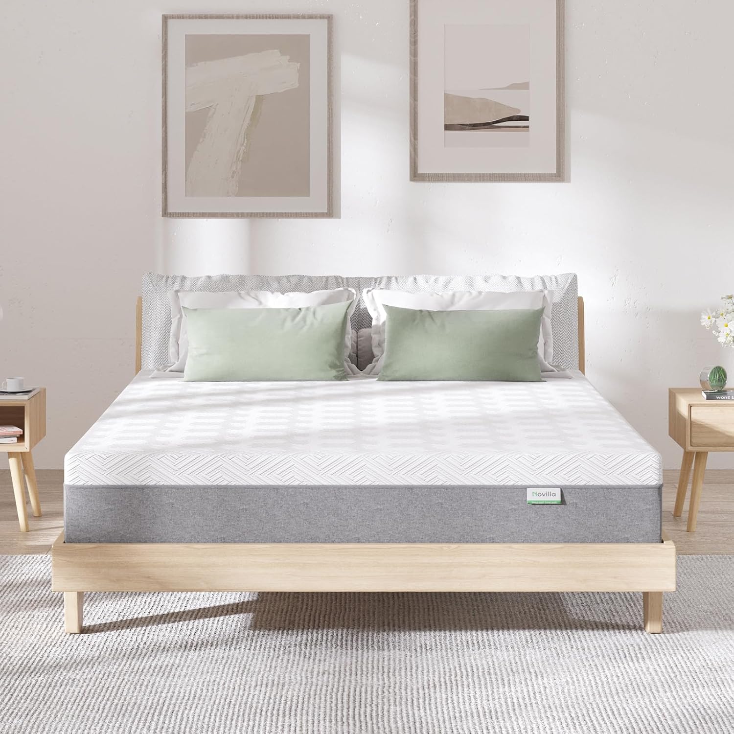 Matelas 140x200, Fibres de Bambou, Mousse à Mémoire de Forme en Gel, Certifié Sûr et Fiable par CertiPUR-US et Oeko-TEX, Ultra Respirant, Démontable et Lavable, Soutien Ferme, Épaisseur 18cm