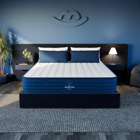 MORPHEA Matelas 90x190 25 cm Épaisseur - Ressorts Ensachés – Matelas 1 Personne 90x190 Premium Hybride Jade - Mousse à Mémoire Forme Soutien mi-Ferme - Marque Française Mousse de luxe hybride de 25 cm d'épaisseur 90 x 190 cm