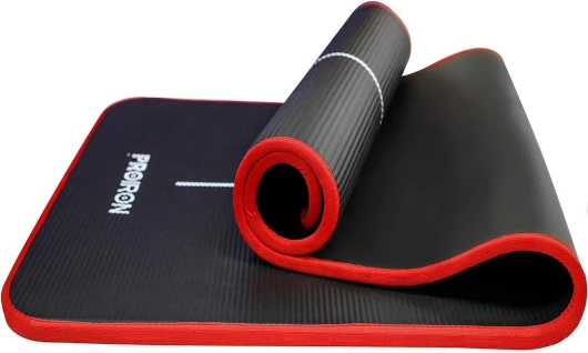 Tapis de Pilates Protection des bords Antidérapant Tapis de Yoga Exercice Mousse Extra Épais Tapis de Fitness Entraînement Maison Gym avec Sangle de Transport -1830 mm x 660 mm x 10 mm 1830×660×10mm (noir)