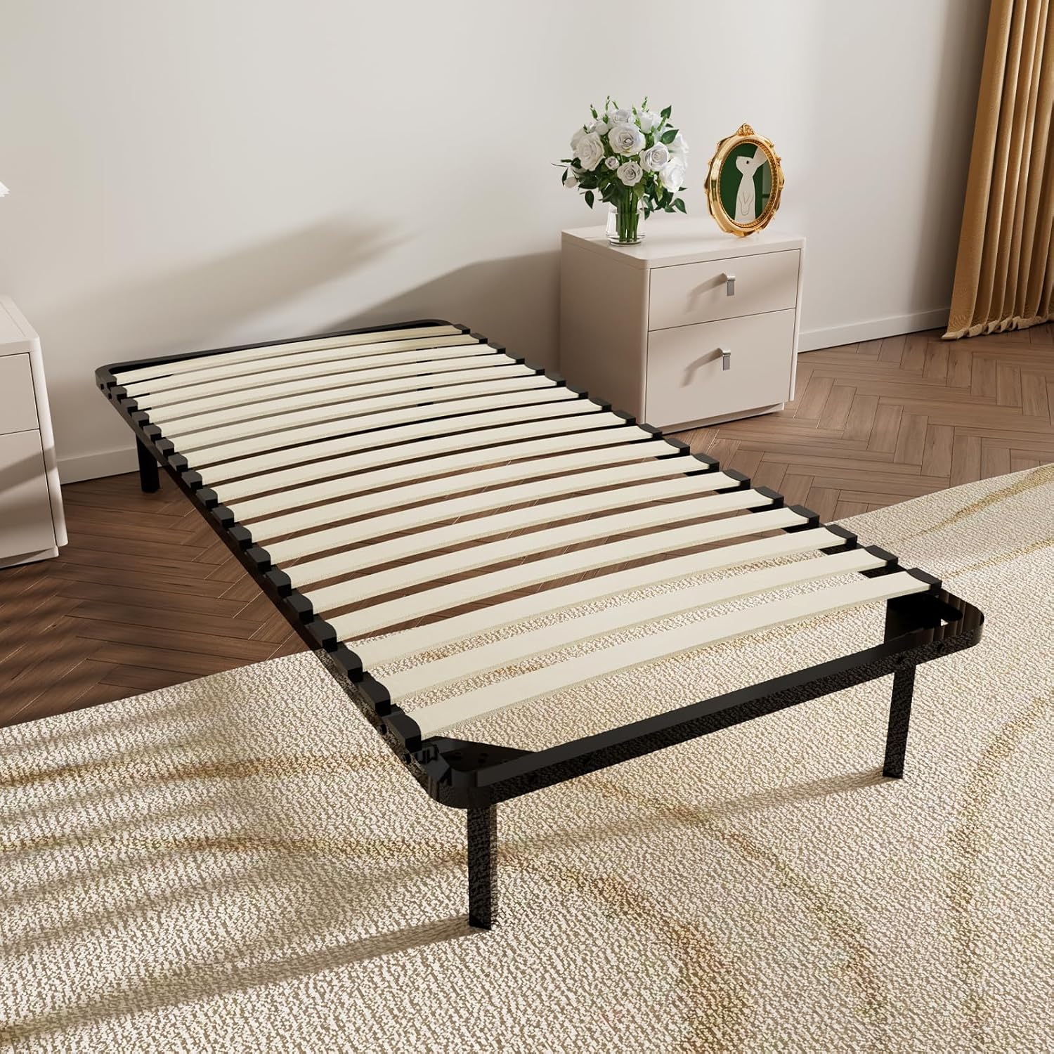 Sommier à Lattes sur Pieds-4 Pieds Inclus - Lit (18 Lattes, 90x190) 18 lattes 90x190