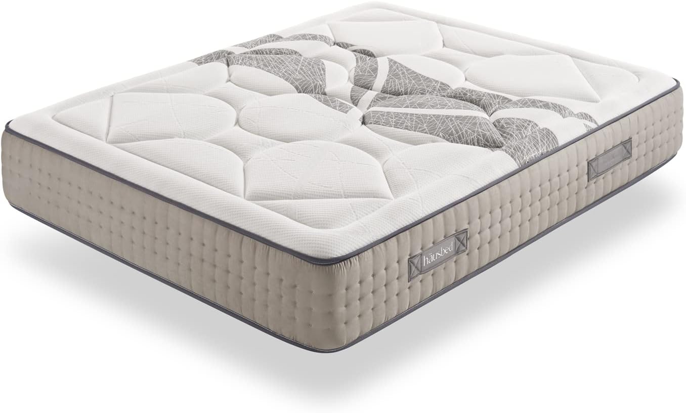 HÄUSBED Matelas à ressorts ensachés SÖNER 110 x 180 Hauteur 30 cm - Double face viscoélastique Airgel+Supersoft + Biofiber - Tissu Jacquard 390 g - Grande adaptabilité 110X180