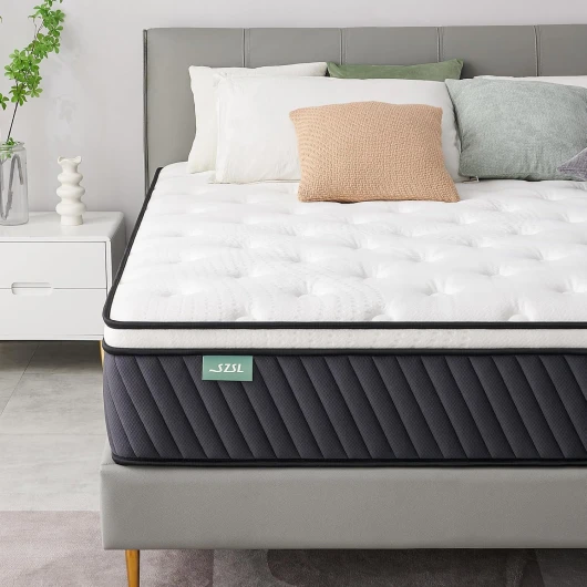 SZSL Matelas 180x200cm 30 cm Épaisseur Mousse à Mémoire de Forme Fermeté Moyenn Ressorts Ensachés, 7 Zones de Confort Équilibré Hypoallergénique Respirable - Matelas de Lit d'Adulte et d'enfant 180x200x30 30cm